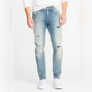 Old Navy Men's Relaxed Slim Distressed Built in Flex Jeans 38x28